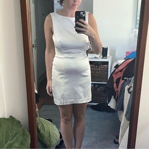 NWOT House of Harlow White Satin Low Back Dress